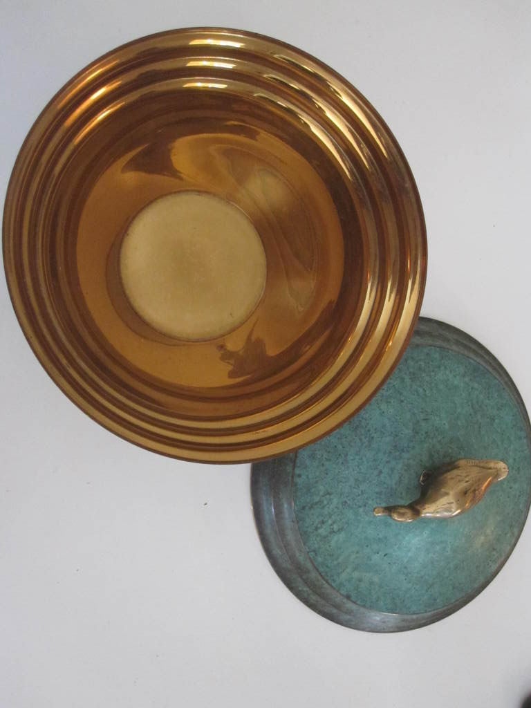 Mid-20th Century Bronze covered bowl by Carl Sorensen For Sale