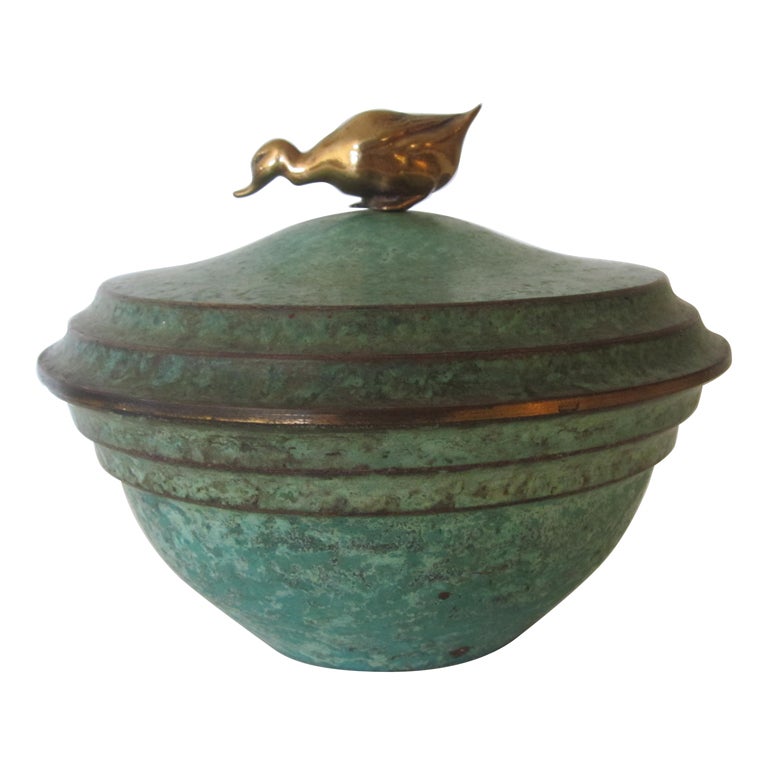 Bronze covered bowl by Carl Sorensen For Sale