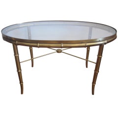 Faux bamboo Italian brass table