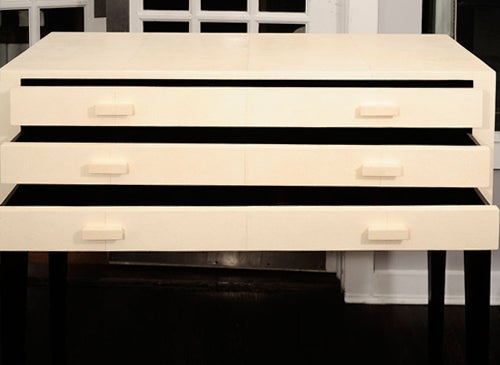 Ivory shagreen console and macassar ebony wood