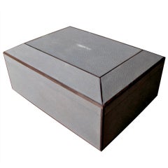 Grey shagreen and ebony inlay humidor