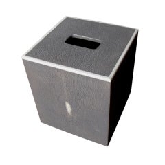 Grey shagreen and bone inlay tissue box