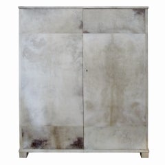 Jean Michel Frank style vintage parchment cabinet