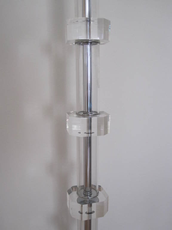 Plexiglass and chrome floor lamp