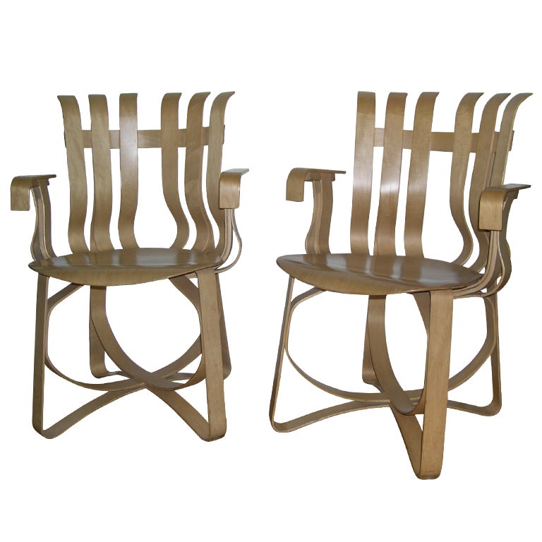 Pair of Frank Gehry Hat Trick chairs For Sale