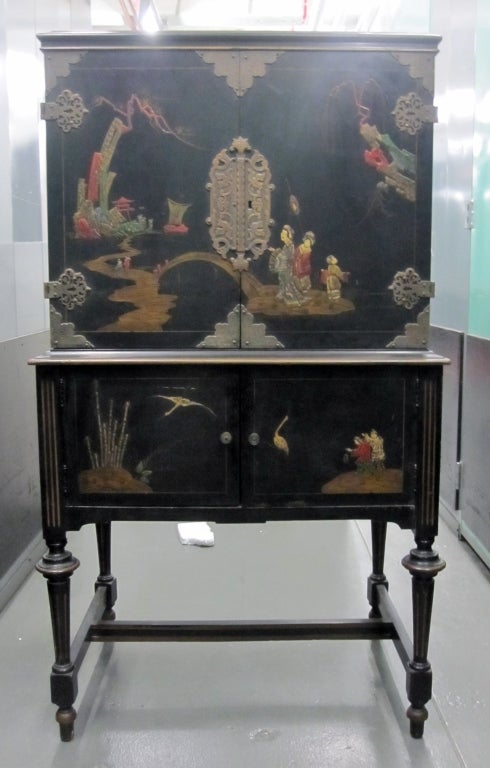 Black laquered Chinese Cabinet