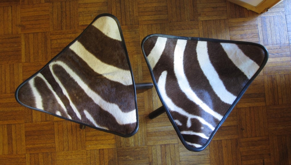 American Pair of zebra camping chairs For Sale