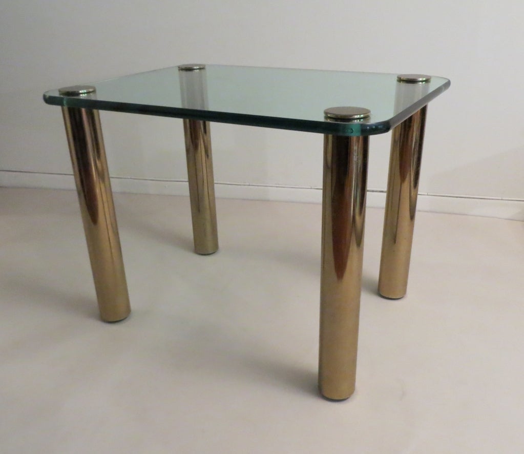 Pair of glass & Brass Side Tables