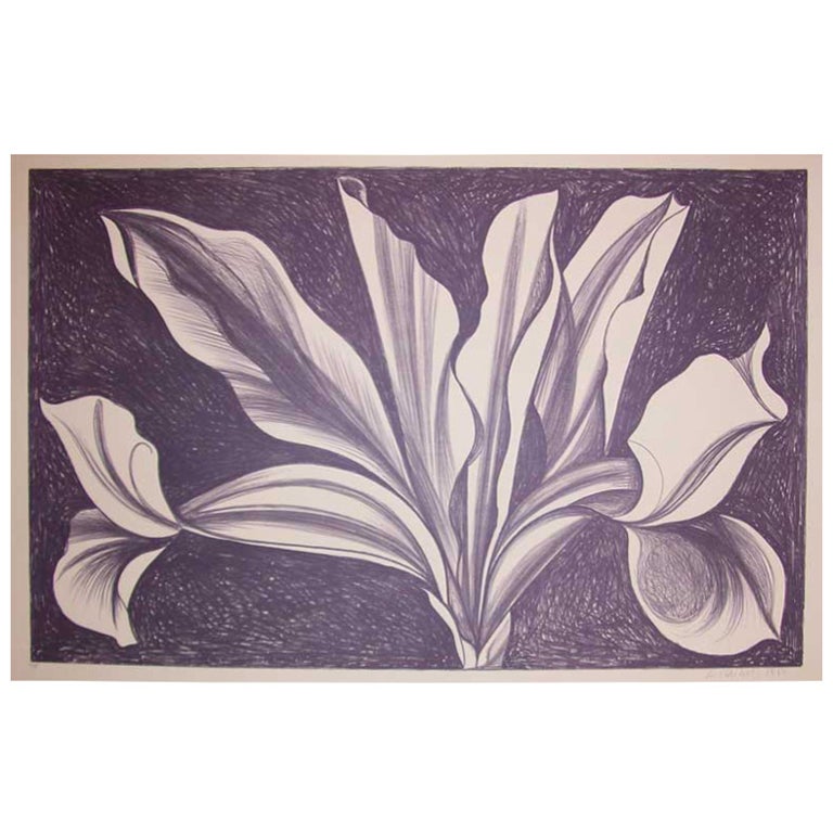 Iris in Violet by Lowell Nesbitt For Sale