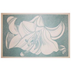 Vintage Lily in Blue Slate by Lowell Nesbitt