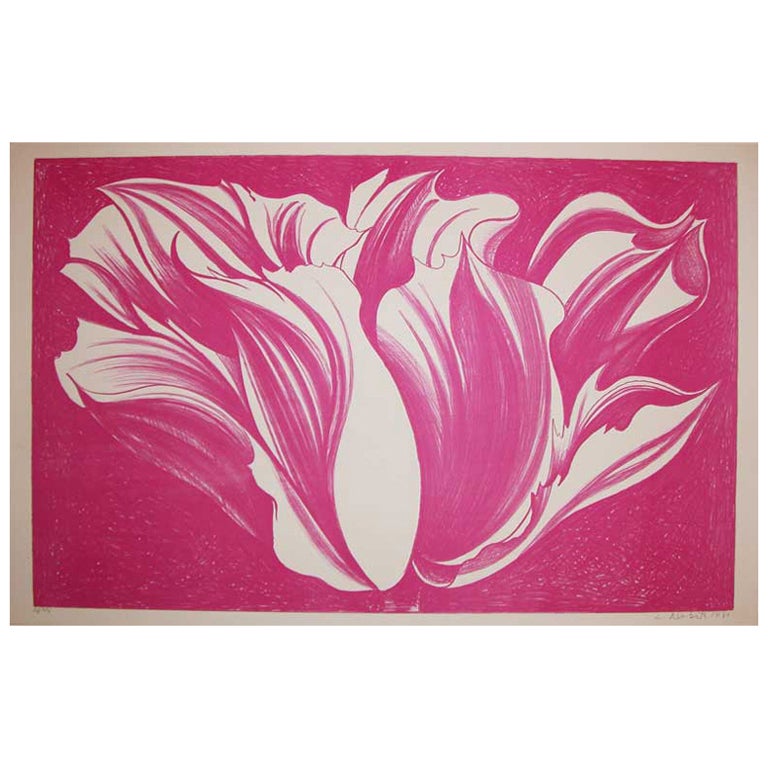 Tulip in Hot Pink by Lowell Nesbitt For Sale