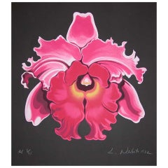 Pink Orchid on Black by Lowell Nesbitt