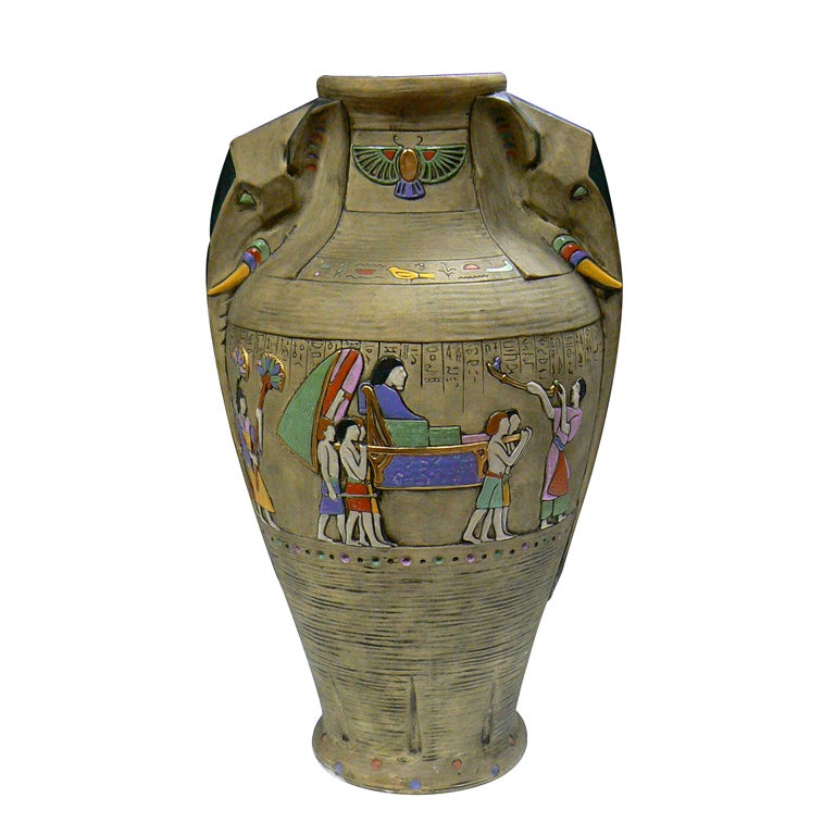 Julius Dressler Egyptian Revival Urn For Sale