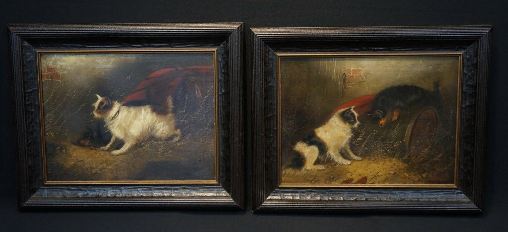 Pair Victorian Dog Paintings, George Armfield
