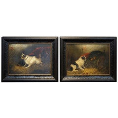 Pair Victorian Dog Paintings, George Armfield