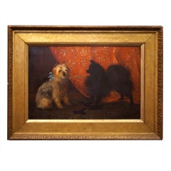 Antique 19th Century Fancy Dogs-Terrier and Pomeranian, Ethel Ellerby