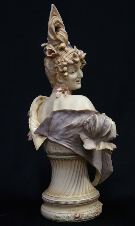 19th Century RSK Art Nouveau Amphora Bust of a Beauty For Sale