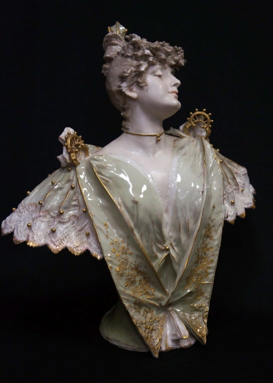 Porcelain RSK Art Nouveau Bust of an Elegant Lady For Sale
