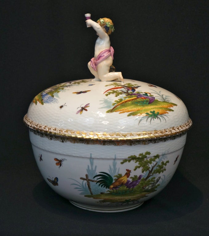 19th Century KPM Berlin Figural Porcelain Covered Tureen For Sale