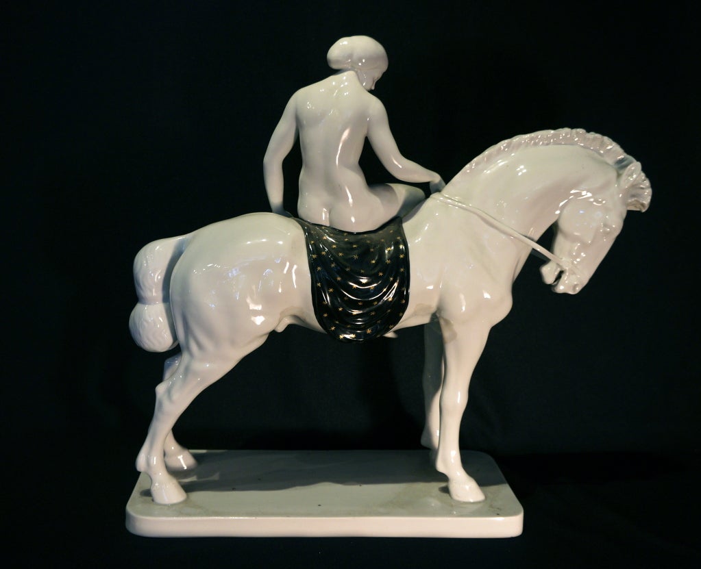 German Lady Godiva by Fraureuth Porcelain Factory For Sale