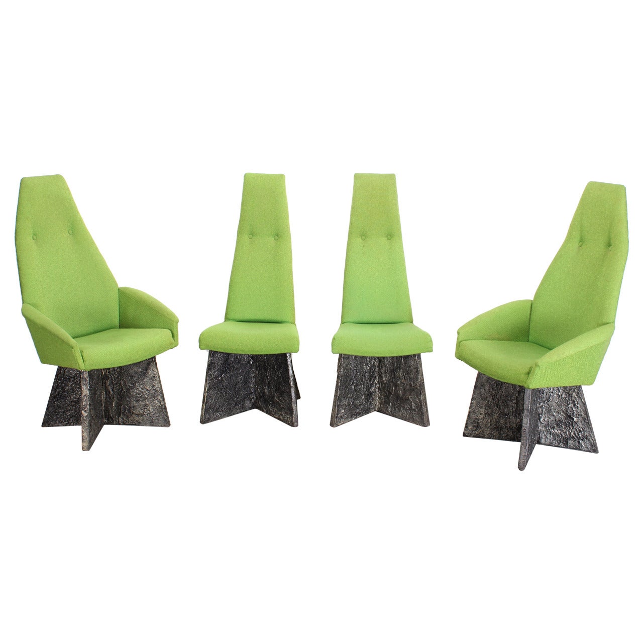 Set of Four Adrian Pearsall Brutalist Style Chairs