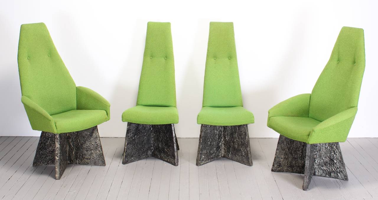 A set of Four Adrian Pearsall Brutalist Style Chairs in the manner of Paul Evans.