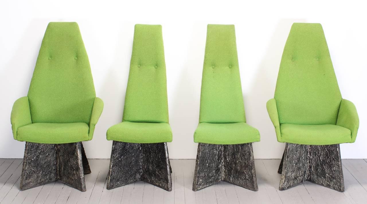 Mid-Century Modern Set of Four Adrian Pearsall Brutalist Style Chairs