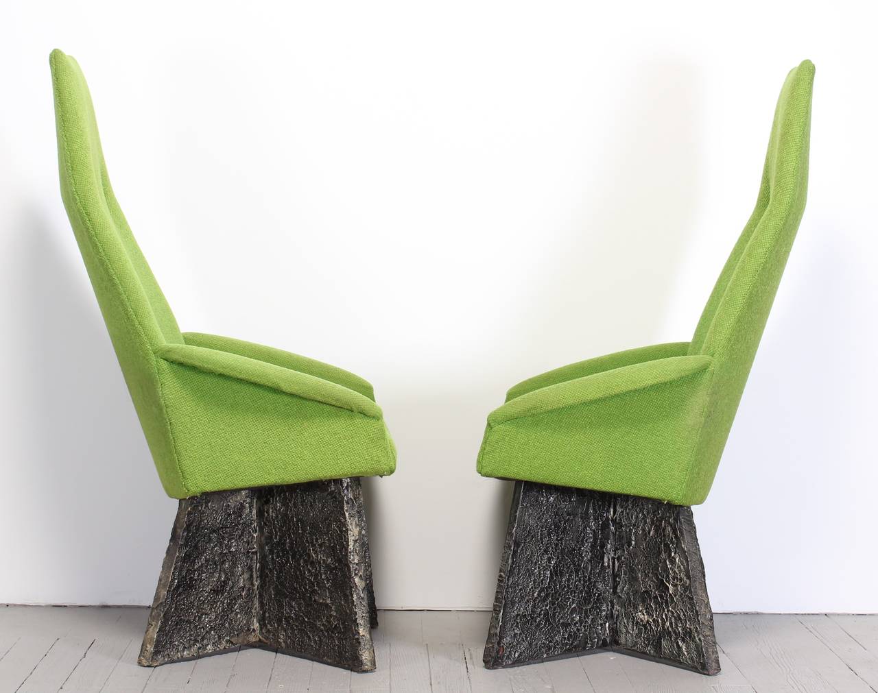 Resin Set of Four Adrian Pearsall Brutalist Style Chairs