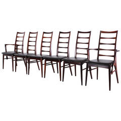 Set of Six Rosewood Koefoeds Hornslet "Liz" Chairs