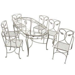 Vintage Salterini Wrought Iron Patio Chairs and Table