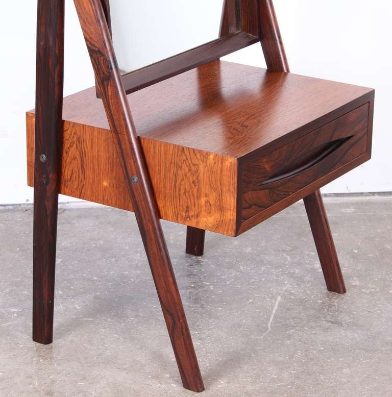 Mid-20th Century Danish Rosewood Cheval Mirror in the Style of Vodder