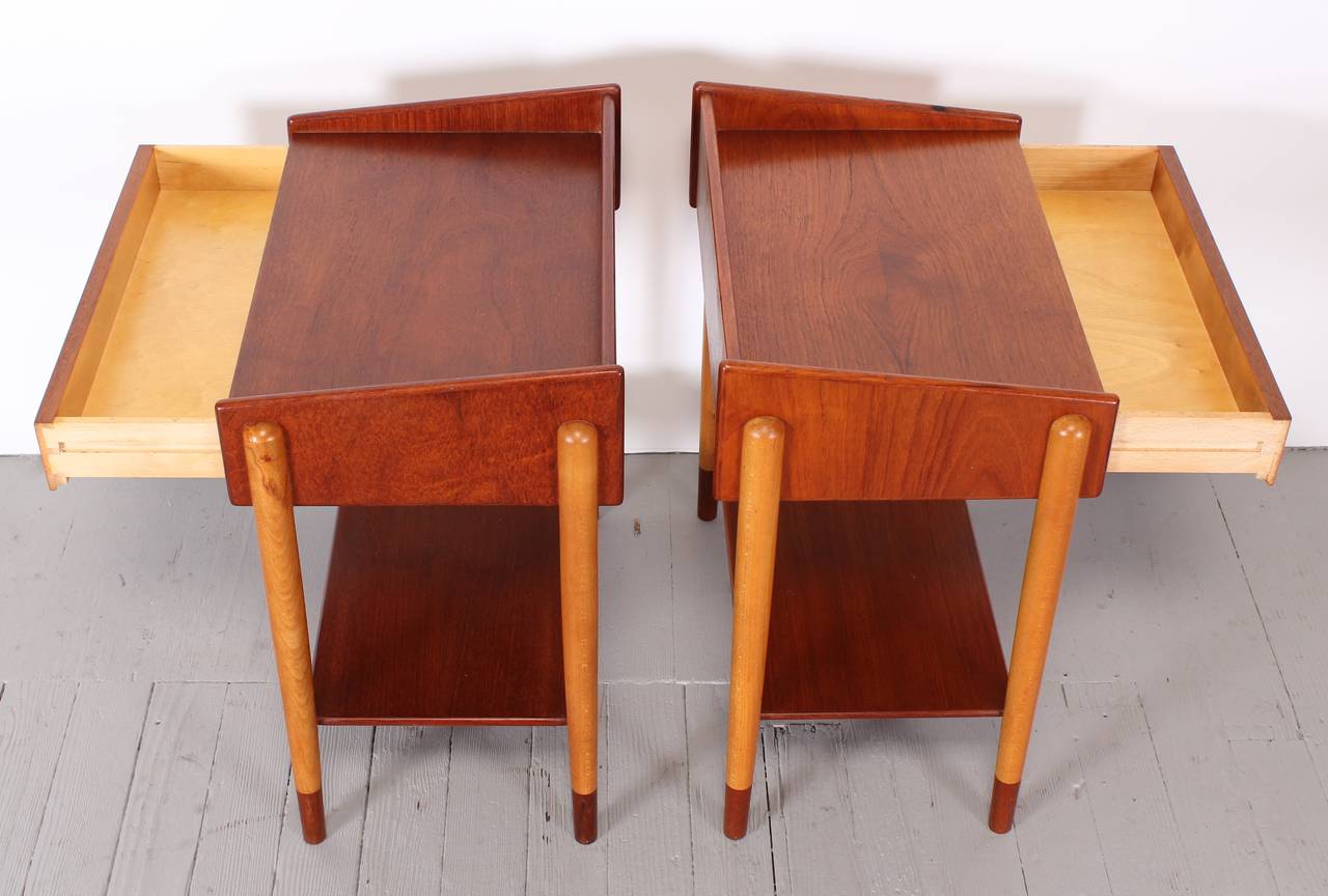 Birch Pair of Borge Mogensen Danish Teak Side Tables