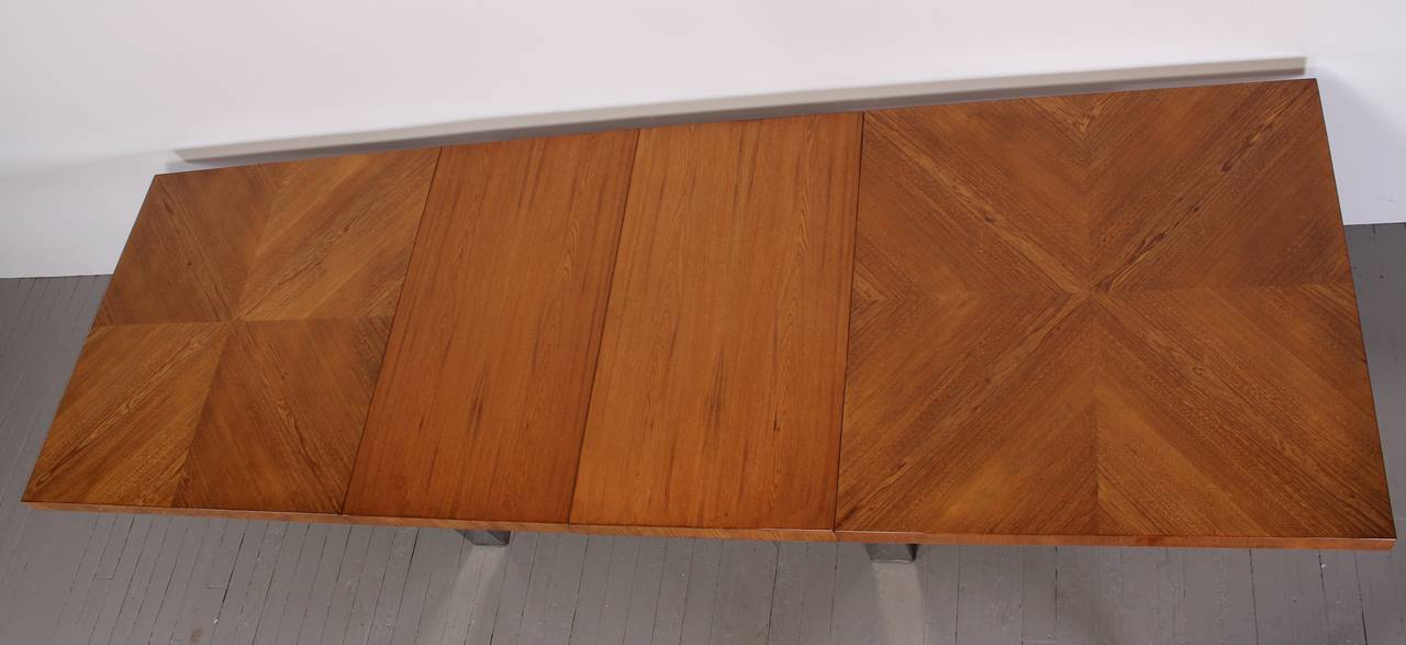 Chrome Milo Baughman for Thayer Coggin Parquetry Dining Table
