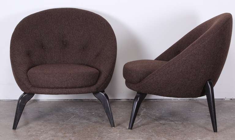Mid-Century Modern Pair of Spider Leg Chairs in the Style of Jean Royère, 1950
