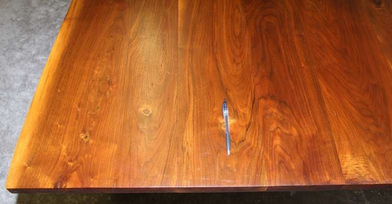 Nakashima Style Free Edge Walnut Slab Dining Table  In Excellent Condition In Hamburg, PA