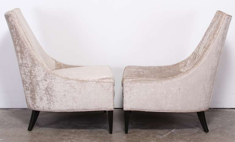 Mid-Century Modern Pair of T.H. Robsjohn-Gibbings Style Slipper Chairs