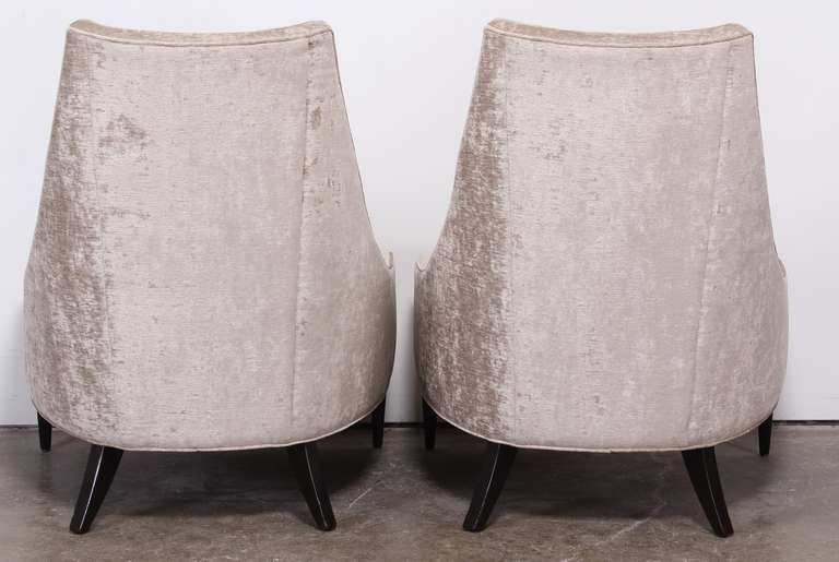 American Pair of T.H. Robsjohn-Gibbings Style Slipper Chairs