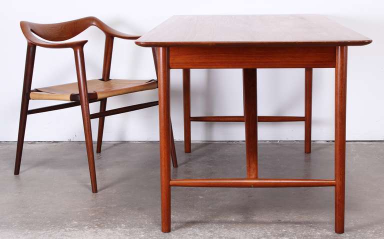 Danish teak desk designed by Peter Hvidt & Orla Mölgaard-Nielsen and Norway teak 