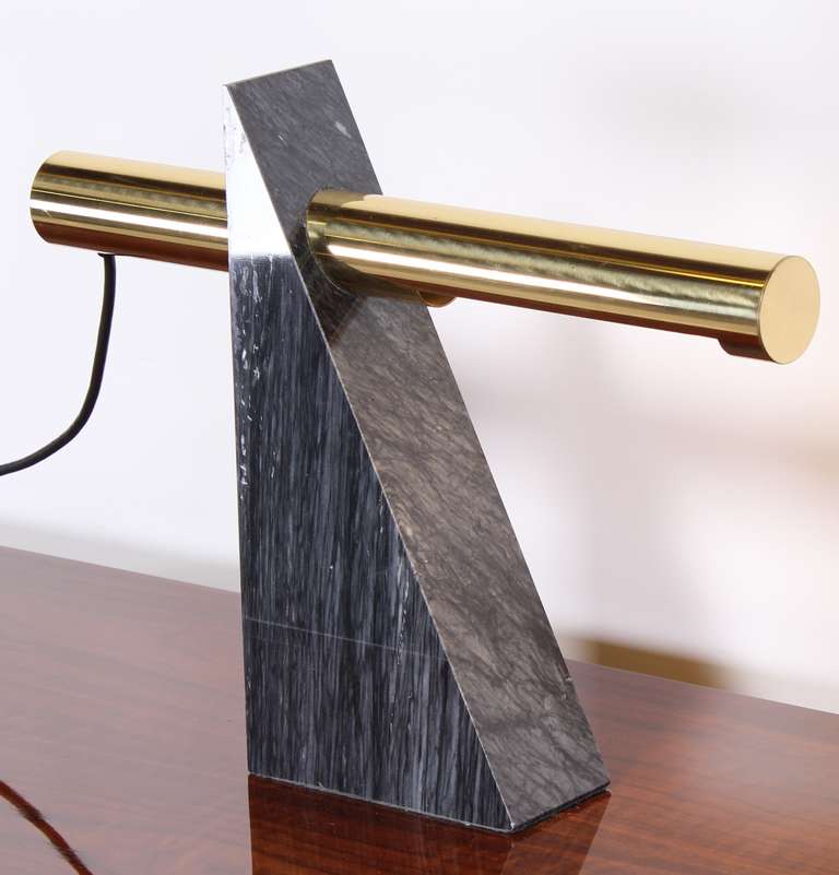 Mid-Century Modern Robert Sonneman Marble & Brass Desk Lamp