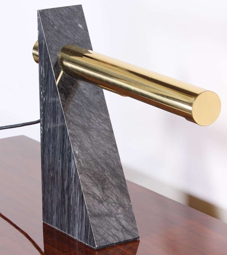 Robert Sonneman Marble & Brass Desk Lamp In Excellent Condition In Hamburg, PA