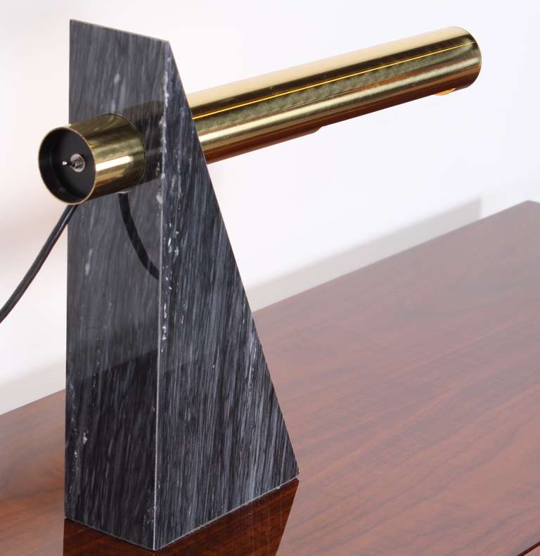 20th Century Robert Sonneman Marble & Brass Desk Lamp