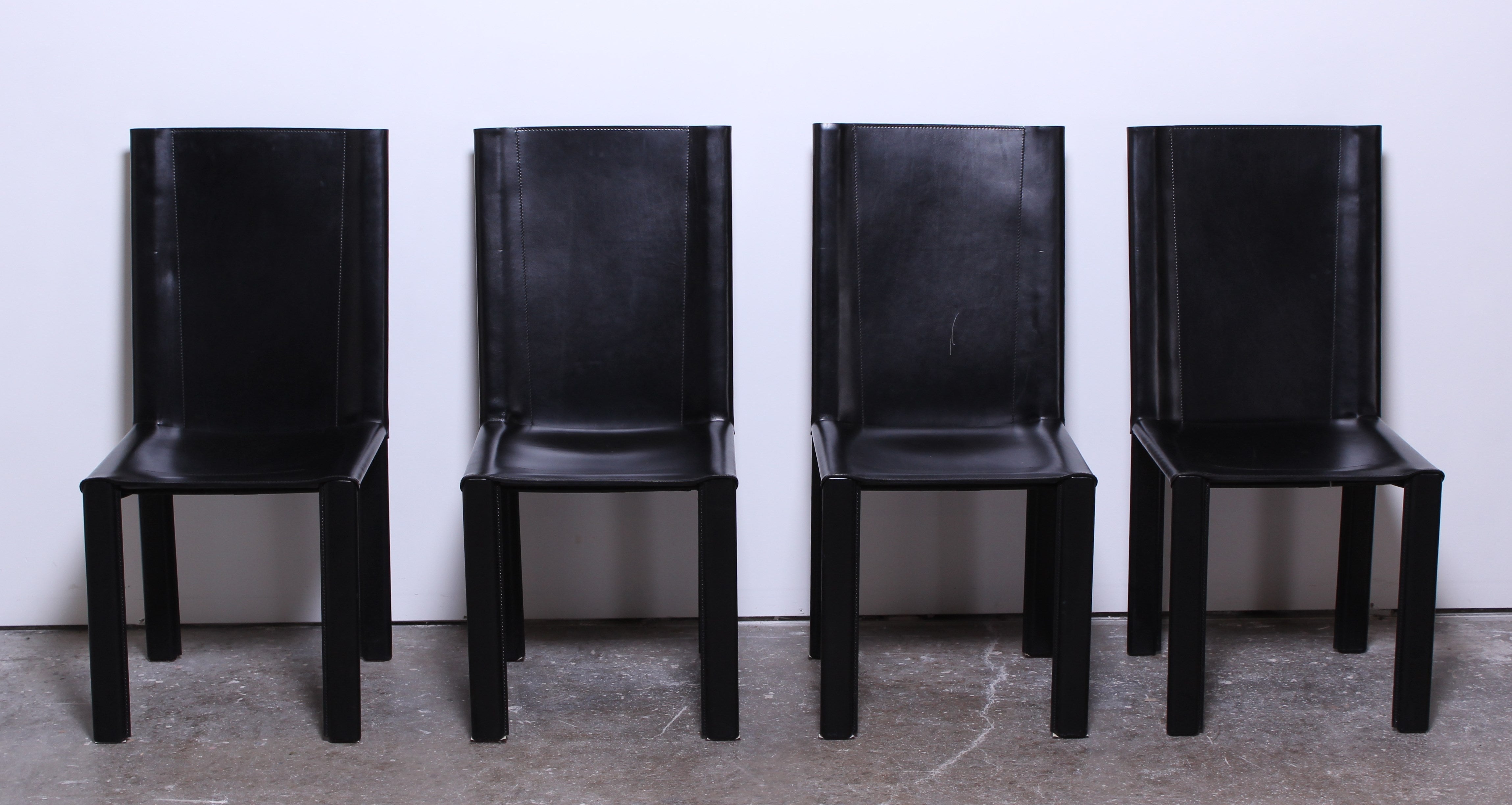 Set of 8 Matteo Grassi Italian Leather Chairs at 1stDibs