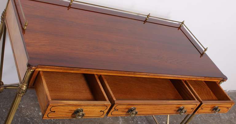 Kittinger Neoclassical Rosewood and Brass Desk, 1940 2