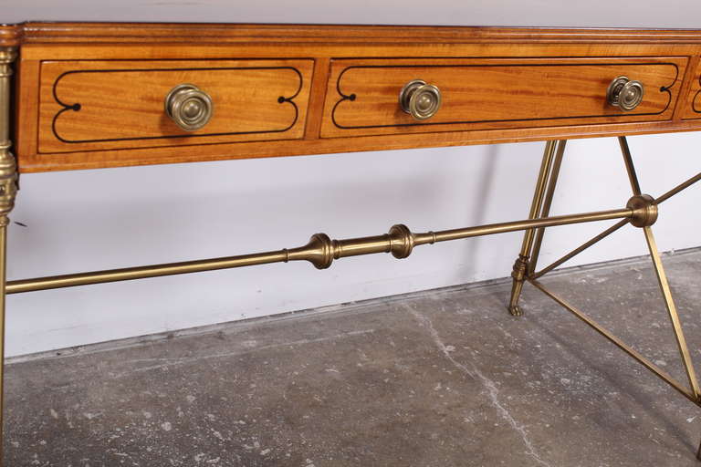 Mid-20th Century Kittinger Neoclassical Rosewood and Brass Desk, 1940