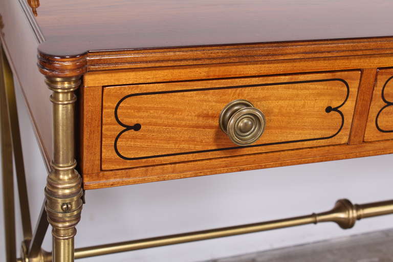 Kittinger Neoclassical Rosewood and Brass Desk, 1940 1