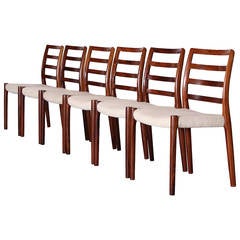 Set of 6 Rosewood Dining Chairs by Niels O. Moller for J.L.Moller Model #85