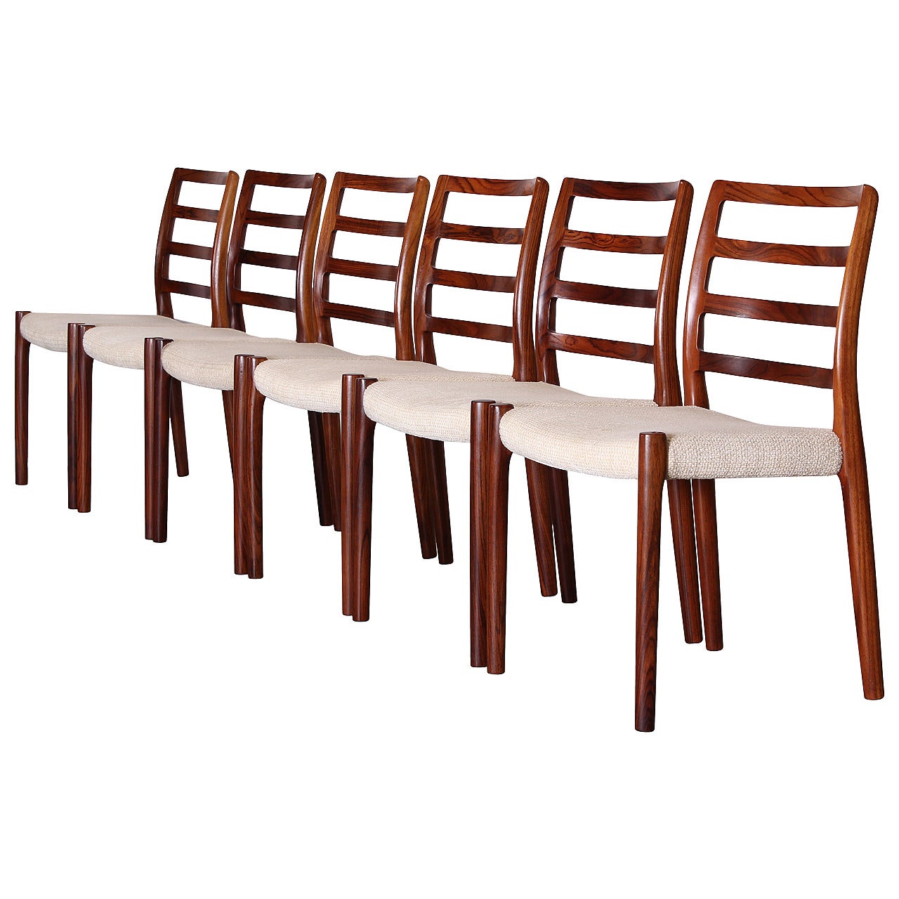 Set of 6 Rosewood Dining Chairs by Niels O. Moller for J.L.Moller Model #85