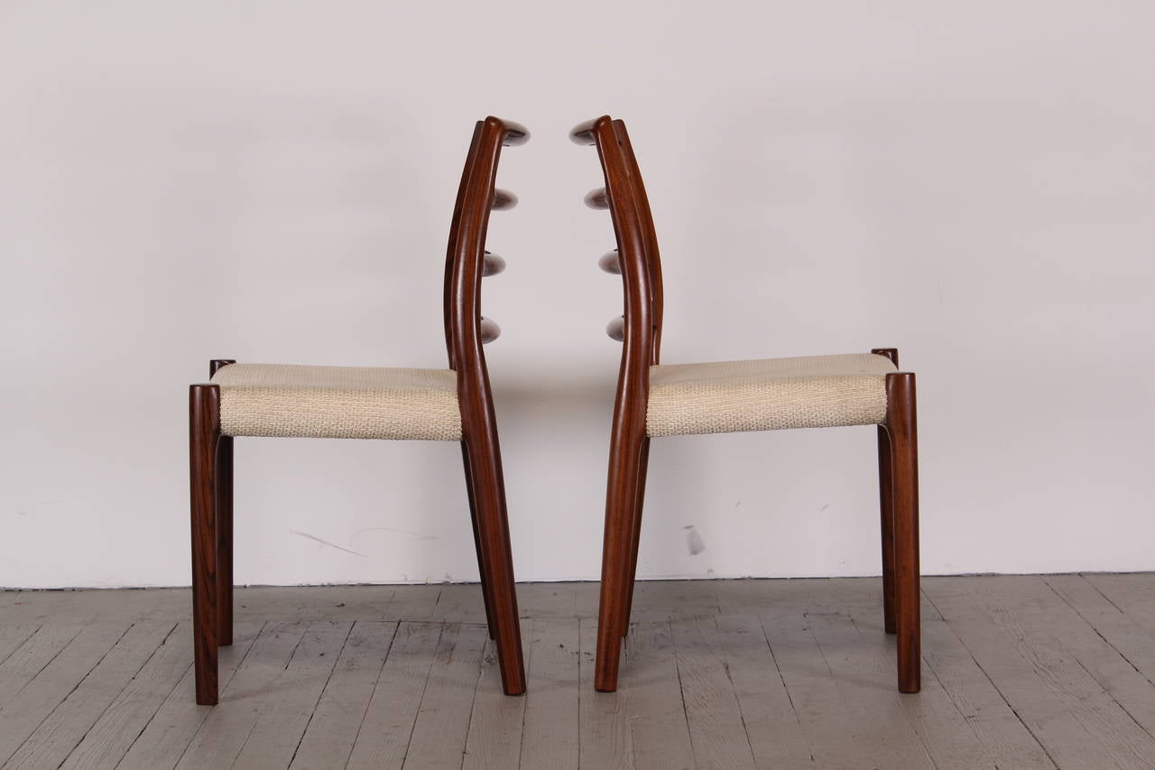 Danish Set of 6 Rosewood Dining Chairs by Niels O. Moller for J.L.Moller Model #85