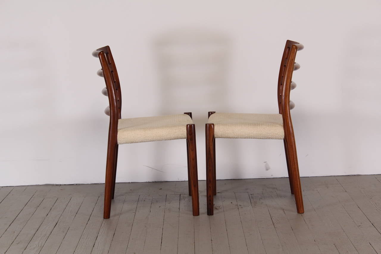 Late 20th Century Set of 6 Rosewood Dining Chairs by Niels O. Moller for J.L.Moller Model #85