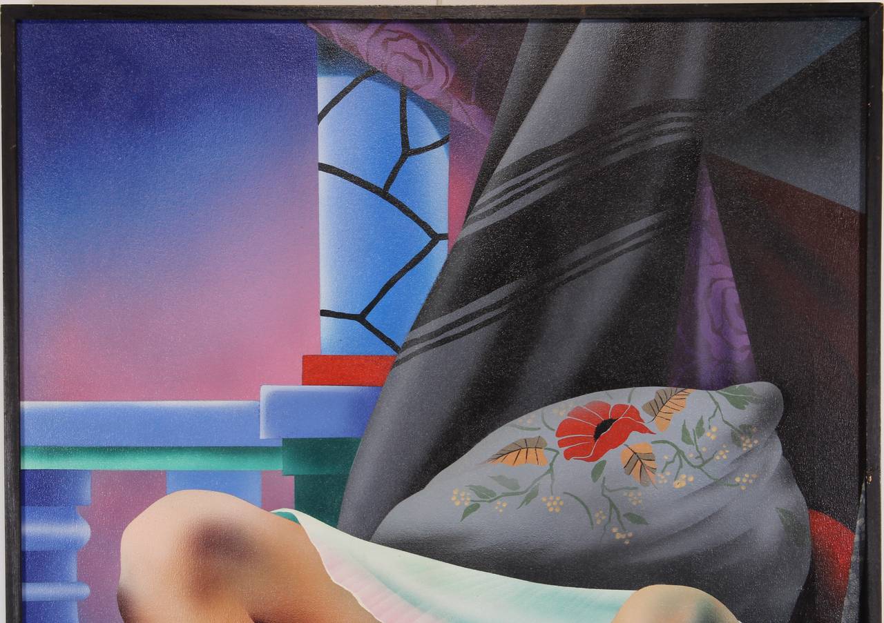 Eduardo Úrculo Fernandez Painting, 1981 Jack Palance Estate In Excellent Condition In Hamburg, PA